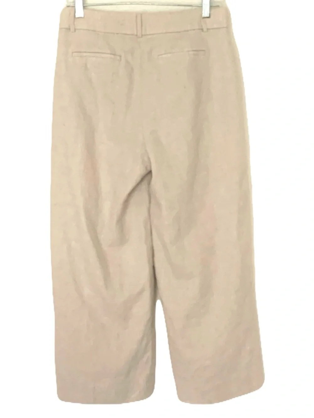 J Crew Womens 6 Beige Cropped Wide Leg Linen Blend Lined Sydney Pants Spring ‘24